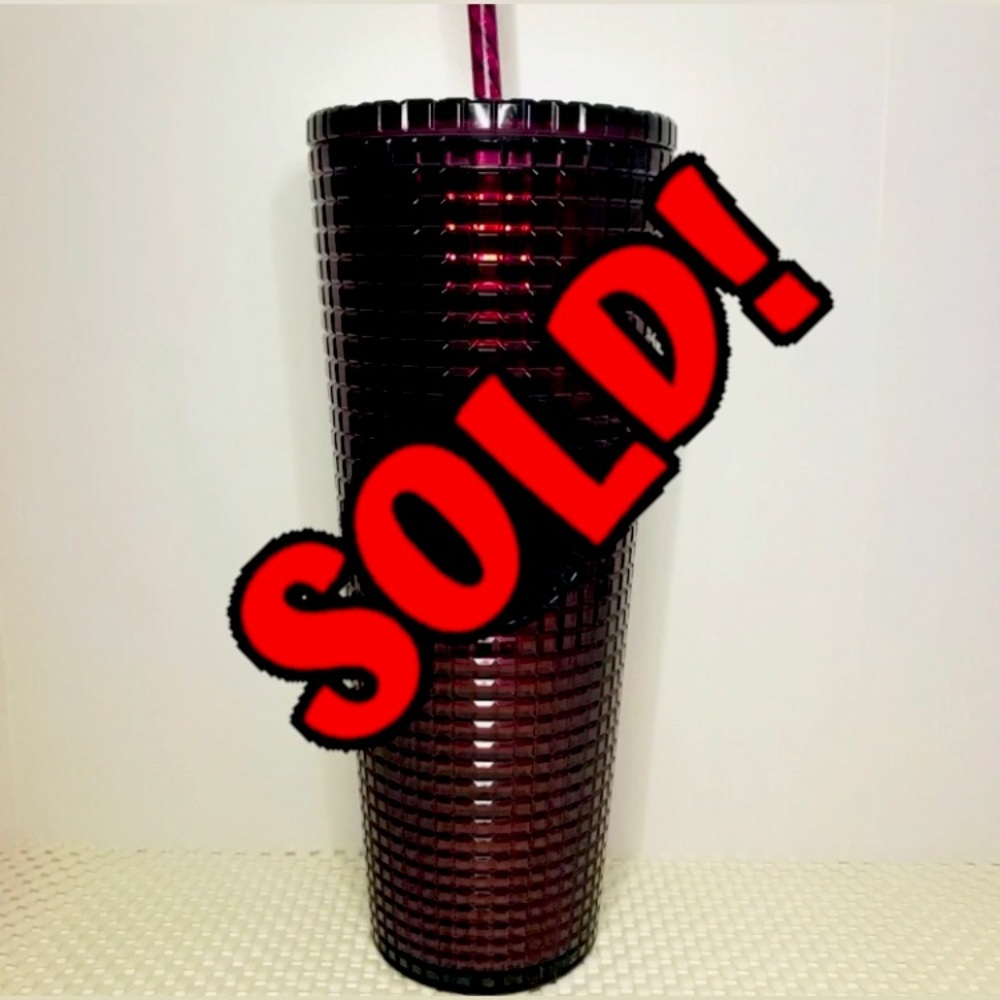 **Sold** Maroon Discoball Grid/Studded Tumbler